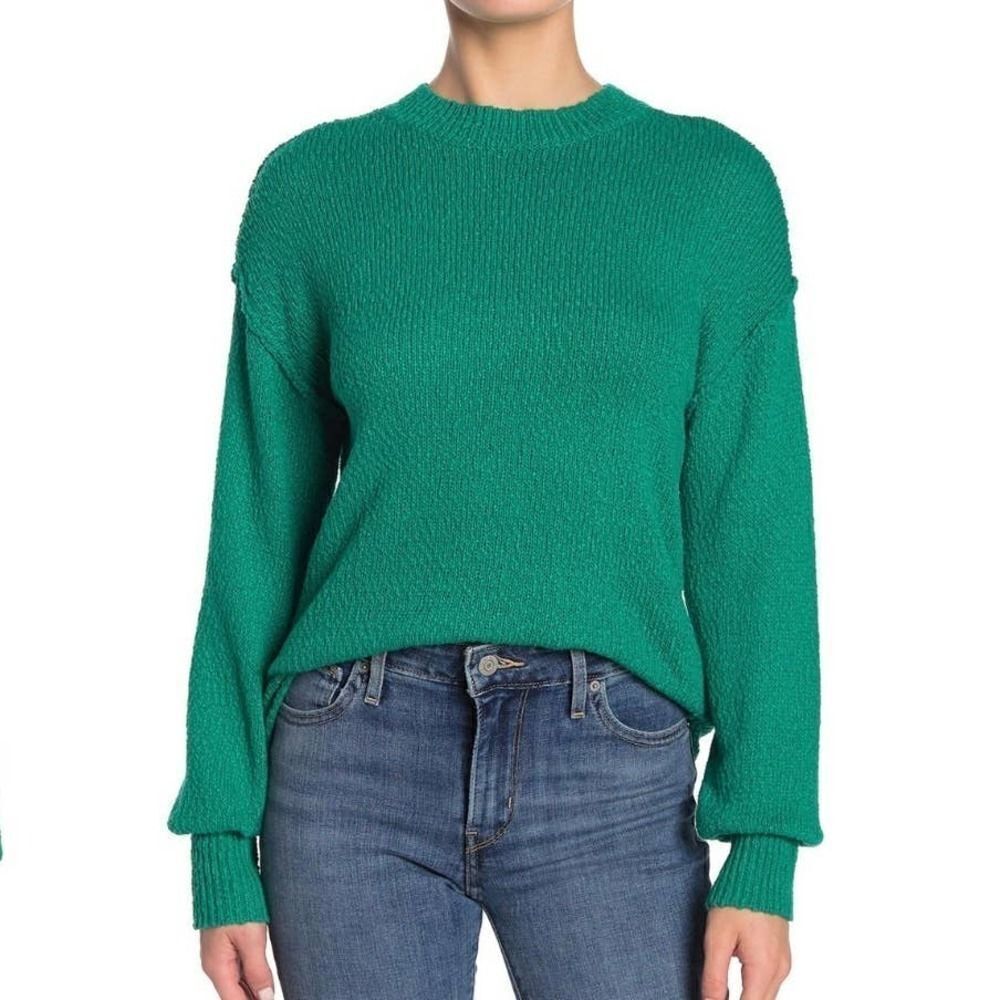 NWT ABOUND Drop Shoulder Knit Green Lake Sweater Size Large
